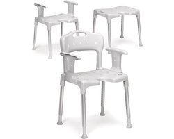 Etac Swift Douchestoel - Swift douchestoel met armsteunen en zonder rugleuning grijs - Comfort Hulpmiddel - Veilig baden en douchen