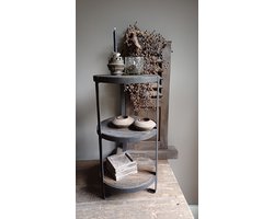 Etagere 3 laag robuust landelijk donker bruin