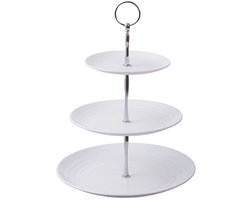 etagere 3 laags - etagere - dessertplateau - Fruitmand - witte taartstandaard - displaystandaard voor afternoon tea - fruitschaal - plastic - wit