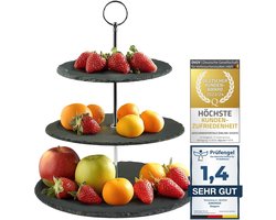 Etagère 3-Traps Serveerstandaard van Natuursteen voor Gebak, Kaas en Desserts
