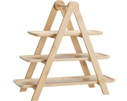 Etagère Bamboe – 3 Laags – Houten Serveerschaal – 43x18x39 cm – Duurzaam - Stijlvol