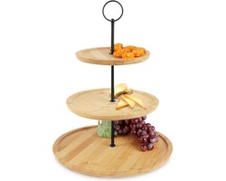Etagère Bamboe met 3 Verdiepingen 35 cm - Serveertoren - Taartplateau - Cupcakestandaard - Taartstandaard