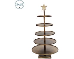 Etagere Bonito | aged brass | 5 - Laags | Decoratie | metaal | Ø40 x H80 cm