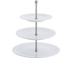 Etagere Drie Delen Porselein Wit – Stapelbaar en Multifunctioneel Serveerplateau