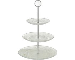 Etagere glas 3-laags 35 cm - Serveerplateaus/etageres - Tafeldecoratie accessoires
