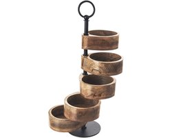 Etagère Houten 5-Niveaus MANGO 44,5 cm - Serveertoren - Taartplateau - Cupcakestandaard - Taartstandaard