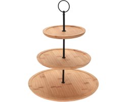 Etagère met 3 verdiepingen van Bamboe - Serveerschaal & Standaard voor Snacks en Taart