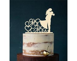 Etagère met cake figuren en snijder - acryl - ivoor