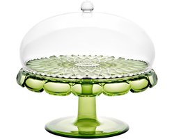 Etagère met stolp - Taartplateau presentatie - Eten serveren - Biologisch materiaal - 2 kg capaciteit - Groen