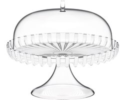 Etagère met stolp voor fruit en gebak, transparant, 31 cm