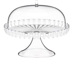 Etagère met stolp voor fruit en gebak, transparant, 31 cm