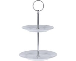 Etagere porselein 2 delig