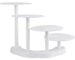 Etagère Taartstandaard met 4 Etages in Laddervorm - Wit - Perfect voor Taarten en Gebak