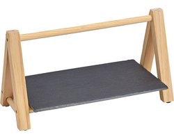 Etagere van leisteen en hout