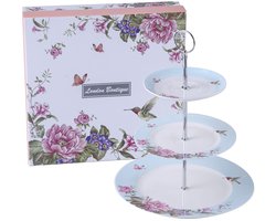 Etagère van porselein - 2 lagen - geschikt voor taart - 1 stuk - meerdere kleuren