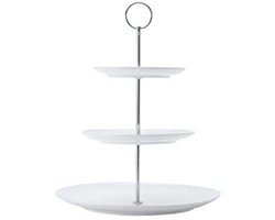 Etagère van porselein, wit, 3-laags, geschenkdoos