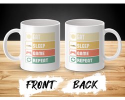 Eten, Slapen, Game, Herhaal Mok, Grappige Gamer Mok, Gamer Cadeau Idee, Retro Gaming Mok, Nieuwigheid Mok, Beste Verkochte Mok