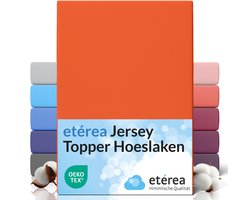etérea Topper Jersey Hoeslaken 90x200 - 100x200 cm Oekotex Made in Green - 100% katoen - Oranje