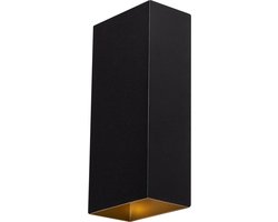 ETH David wandlamp excl. 2x GU10 zwart + goud binnenkant