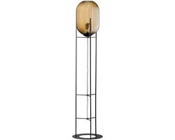 ETH Glamm L - Vloerlamp - Ribbel glas/ Amber 176 cm