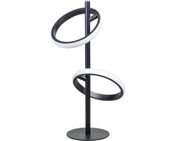 ETH Jaimy Tafellamp 2x led Ring 2700K 3 stap dimmer inc. Zwart 12w 495Lm