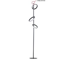 ETH Jaimy Vloerlamp 3x led Ring 2700K 3 stap dimmer inc. Zwart 18w 675Lm