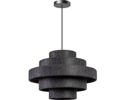 ETH Jones hanglamp E27 5 x stof ring kleur antraciet grijs