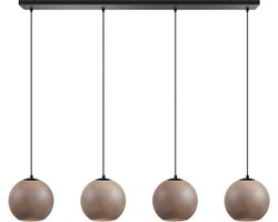ETH Orb balk hanglamp 4x E27 Taupe/grijs glas 25cm / zwart