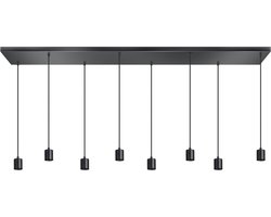ETH Origin hanglamp balk 8x E27 1600x300x25mm 200cm kabel zwart zonder glas