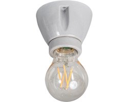 ETH - Plafondhouder recht E27 porselein Beton Grijs