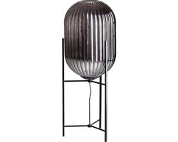 ETH Tafellamp Glamm L 30cm smoke glass ribbel / zwart