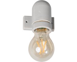 ETH vintage wandlamp glad porselein grijs E27