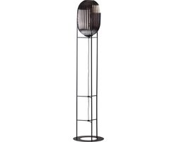 ETH Vloerlamp Glamm L 30cm/176cm Smoke Glass Ribbel / Zwart