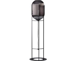 ETH Vloerlamp Glamm S 30cm/136cm Smoke Glass Ribbel / Zwart
