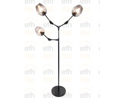 ETH vloerlamp Lime 3x E27 smoke glas/ zwart