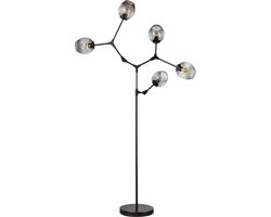 ETH Vloerlamp Lime 5x E27 smoke glas/ zwart
