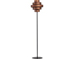 ETH Walnut - Vloerlamp - Hout - 5 Rings - excl. 1x E27 lichtbron