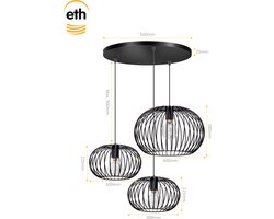 ETH Wire 2.0 Hanglamp 3 Lichts | Zwart