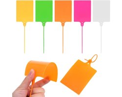 Etiketten, kunststof binder-etiketten, beschrijfbare borden, hangetiketten, verzendlabels voor bagage, logistieke inventaris (5 kleuren)