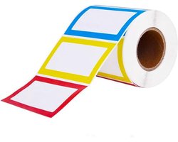 Etiketten Stickers - 150 Stickers - Etiketstickers - Verhuisstickers - Naamlabels - Naamstickers - Etiketten om op te Schrijven - Label Blanco Stickers Gekleurd - Stickers - Etiketten - Zelfklevende huishoudetiketten - papier