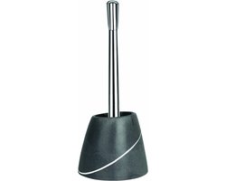 Etna, toiletborstel in steenlook, van polyresin, 17 x 13 x 19 cm, grijs