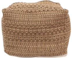 Etnische Poef Hoes of Voetenbank - Vierkante Ottomane Bekleding voor Woonkamer en Slaapkamer - Katoen Linnen