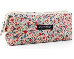 Etui, klein etui in retrostijl, van hoogwaardig geribbeld fluweel, licht, kan worden opgehangen, kan worden gebruikt als pennenetui, make-uptas, Beige, retro