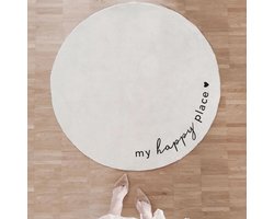 Eulenschnitt Wasbare loper / badmat ''Happy Place'' 100cm - rond - Voor binnen en buiten!