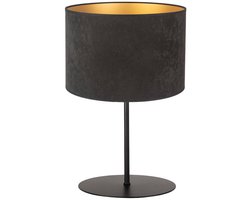 Euluna - Tafellamp - 1licht - Fluweel, metaal - H: 30 cm - E14 - zwart, goud