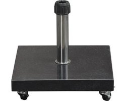 Eureka granieten parasolvoet - 40 kg - zwart gepolijst - verrijdbaar