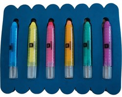 Eurekakids Badkrijtjes - Kleurtjes om in Bad te Tekenen - 6 Stuks - Krijtjes met Draaisysteem - Inclusief Houder