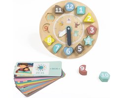 Eurekakids Houten Klok met Kaarten - Leer Spelenderwijs Klokkijken en het Tijdsbesef