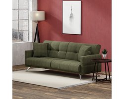 Eurobeds Sofa slaapbank - 200x80x77 cm - Slaaplengte 180 cm - Polyester - Groen