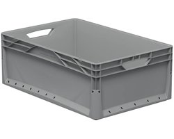 Eurobox 60x40x22 cm grau 42 Liter - Hochwertige Euro-Norm-Box aus PP voor Food- en Non-Food-Bereich, stabil en flexibel stapelbaar
